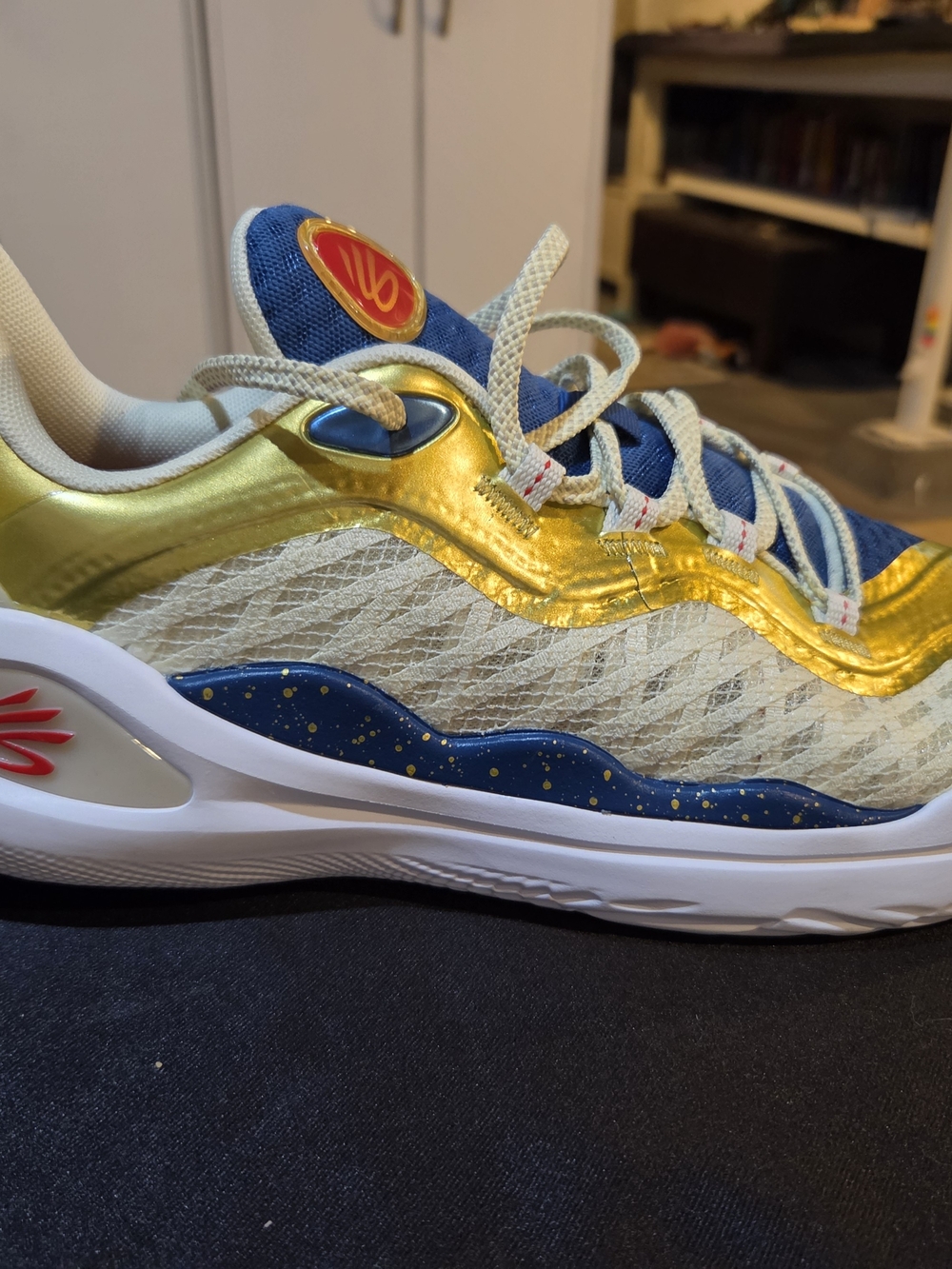 Under Armour Steph Curry 11's Gold and Navy Athletic Sneakers